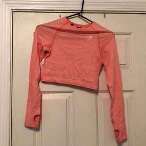 Pink gymshark crop top
